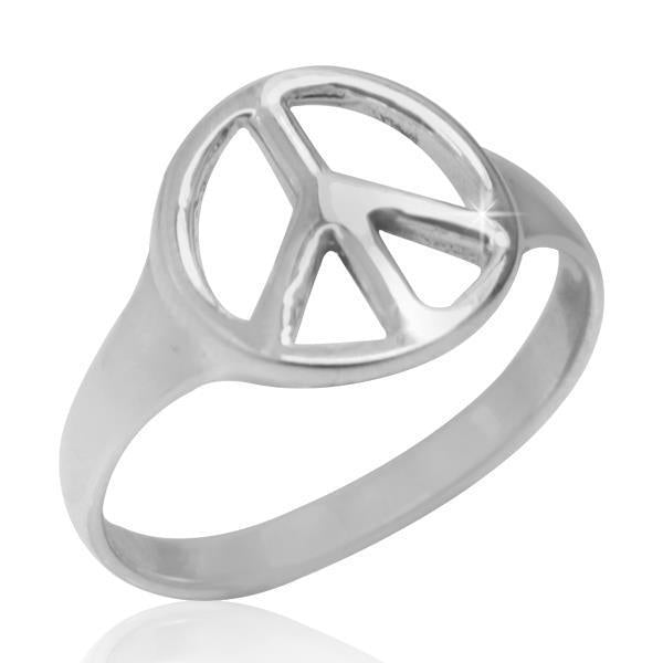 Silberring Kreis Peace glänzend 925er Sterling Silber Ring Ringe Damen