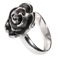 Load image into Gallery viewer, Ring oxidiert glänzend Rose 925 Silber verstellbar
