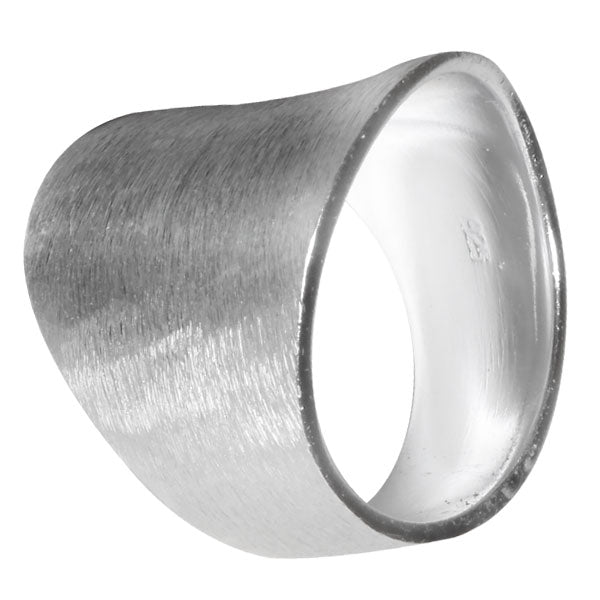 Silberringe gebürstet breit abgerundet 925er Sterling Silber Ring Ringe Damen