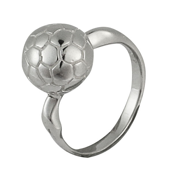 Silberring Fußball Kugel weiß oxidiert 925er Sterling Silber Designer Ringe Schmuck