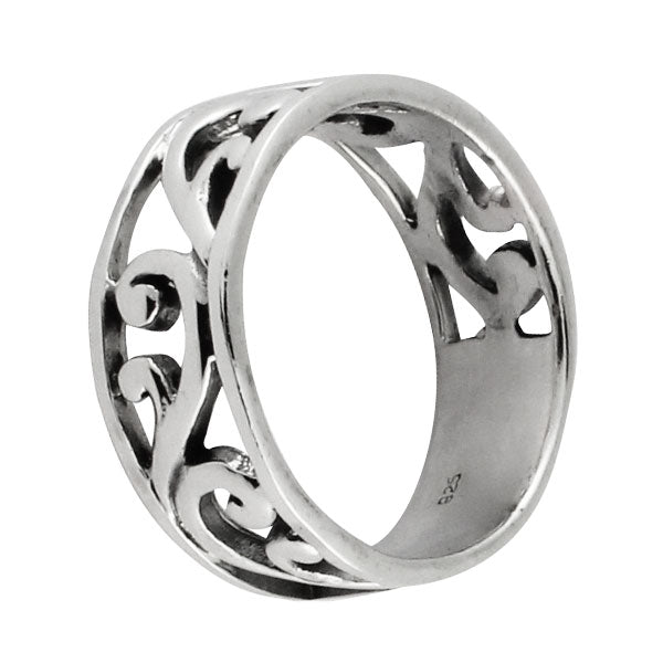 Silberring Bandring Schnörkel 7 mm 925er Sterling Silber Designer Ringe Schmuck