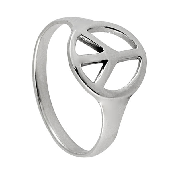 Silberring Kreis Peace 12 mm Glanz 925er Sterling Silber Designer Ringe Schmuck