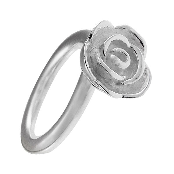Silberring 925er Sterling Silber Designer Ringe Schmuck Damen Blume weiß oxidiert