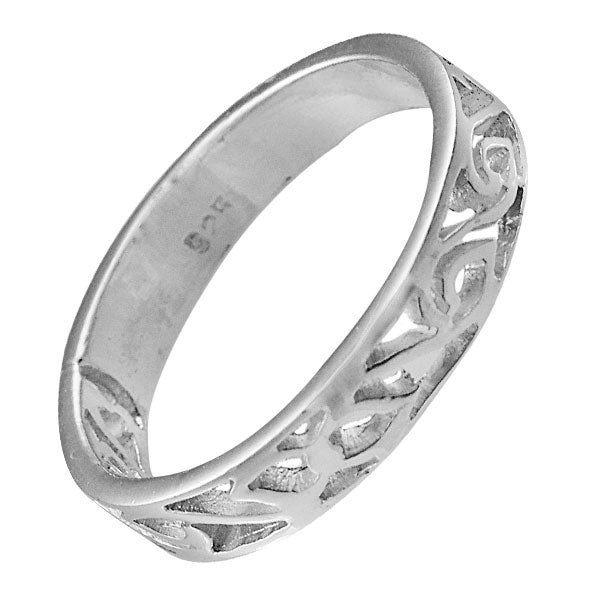 Silberring Bandring Schnörkel 4 mm 925er Sterling Silber Designer Ringe Schmuck