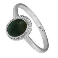 Load image into Gallery viewer, Silberring Malachit 8 mm grün oval Zopf Rand 925er Sterling Silber Stein Ringe Schmuck

