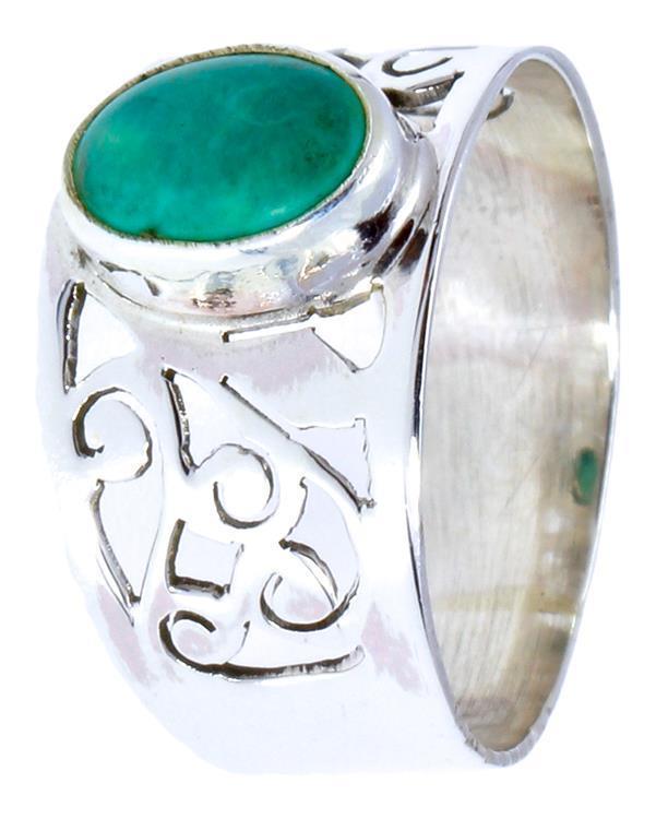 Silberringe grün Onyx breit Ornamente Raute Spirale 925er Sterling Silber Ringe Schmuck