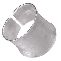 Load image into Gallery viewer, Silberring offen verstellbar breit 18-20 mm Schuppen Muster
