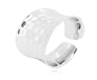 Load image into Gallery viewer, Silberring offen verstellbar breit 18mm gehämmert Ringe 925 Sterling Silber Ring
