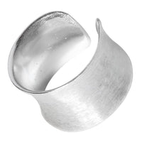 Cargar imagen en el visor de la galería, Silberringe offen breit gebürstet konkav 925 Sterling Silber Ringe matt glänzend
