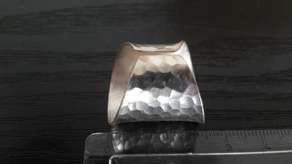 Silberring offen verstellbar breit 25mm gehämmert Ringe 925 Sterling Silber Ring
