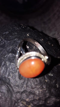 Load image into Gallery viewer, Silberringe Karneol Seil Bögen Kugeln oval 925
