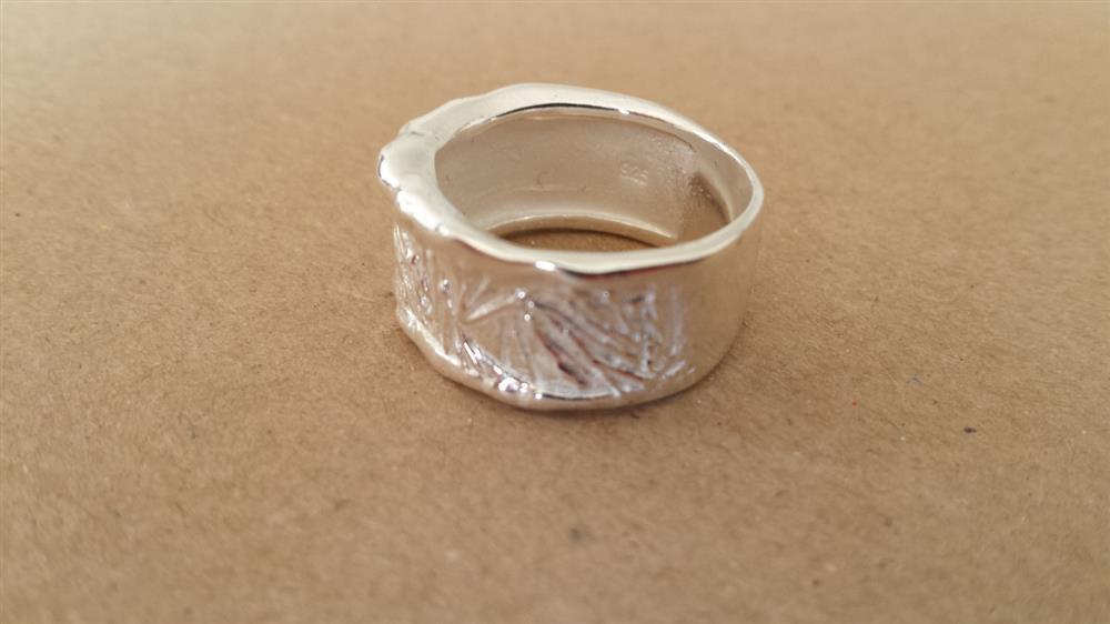 Silberring glänzend Rillen 925er Sterling Silber Silberringe Ringe Ring unisex