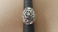 Load image into Gallery viewer, Silberring filigran Blumen Ornamente breit Ring 925er Sterling Silber Damen Schmuck Ringe
