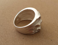 Load image into Gallery viewer, Silberring massiv hell oxidiert gerollt Einkerbungen 925er Sterling Silber Damen Ringe
