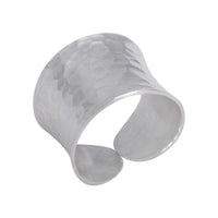 Load image into Gallery viewer, Silberring offen verstellbar breit 18mm gehämmert Ringe 925 Sterling Silber Ring
