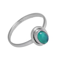 Cargar imagen en el visor de la galería, Silberring Onyx grün 7 mm oval Stein Rand 925er Sterling Silber Ringe Schmuck
