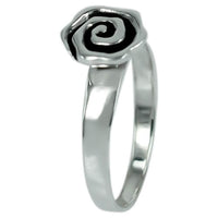 Load image into Gallery viewer, Silberring Spirale kantig dunkel oxidiert Ringe Rose
