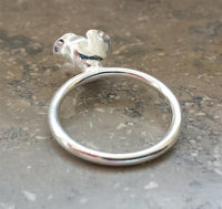 Load image into Gallery viewer, Silberringe Rose weiß glänzend 925 Sterling Damen
