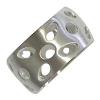 Load image into Gallery viewer, Ring Lochmuster Kreise Ellipsen 925er Sterling Silber
