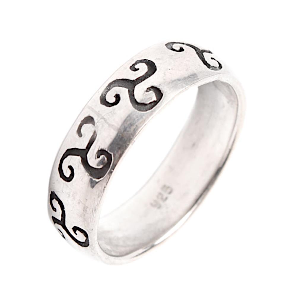 Bandring oxidiert Triskele Muster 925 Sterling Silber