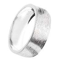 Load image into Gallery viewer, Bandring gerade 9mm breit gebürstet 925 Sterling Silber
