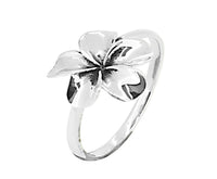Load image into Gallery viewer, Silberring Lilie glänzend 925 Sterling Silber Ringe schmal
