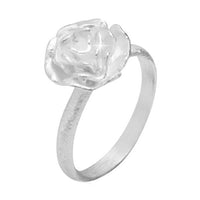 Load image into Gallery viewer, Silberring Rose weiß gebürstet 925er Sterling Silber
