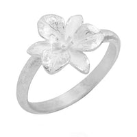 Load image into Gallery viewer, Silberring Blume sechsblättrig gebürstet 925 Sterling
