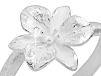 Load image into Gallery viewer, Silberring Blume sechsblättrig gebürstet 925 Sterling
