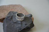 Load image into Gallery viewer, Silberring Blume spiralig 925er Sterling Silber Ring
