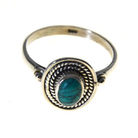 Load image into Gallery viewer, Ring Türkis Zopf Muster oval 925 Sterling Silber
