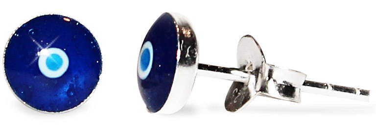 Silberohrstecker Auge blau Ohrstecker Glas Sterling Silber Damen Ohrringe Schmuck Glasschmuck