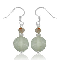 Load image into Gallery viewer, Muranoglas Ohrringe 18 mm Perle Scheibe bunt weiß Blumen 925er Sterling Silber Glas
