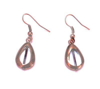Load image into Gallery viewer, Glasperlen Ohrringe Tropfen transparent kupfer Ohrhänger Messing Damen Schmuck nickelfrei

