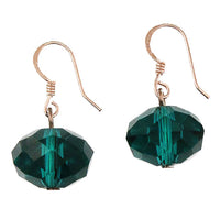 Cargar imagen en el visor de la galería, Glasohrringe türkis facettiert Glitzer Kugel flach 925er Silber ca.13 mm Ohrringe Glas
