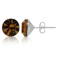 Cargar imagen en el visor de la galería, Ohrstecker Glas transparent hellgrün scheinend, 5 mm Ø, facettiert, glitzernd, 925er Sterlingsilber-Stift
