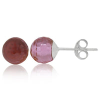 Cargar imagen en el visor de la galería, Ohrstecker Glas transparent hellgrün scheinend, 5 mm Ø, facettiert, glitzernd, 925er Sterlingsilber-Stift
