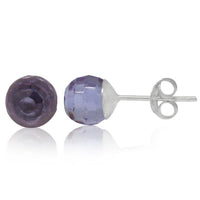 Cargar imagen en el visor de la galería, Ohrstecker Glas transparent hellgrün scheinend, 5 mm Ø, facettiert, glitzernd, 925er Sterlingsilber-Stift
