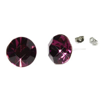 Load image into Gallery viewer, Ohrstecker Lila Violett Glas facettiert glitzernd 925er Sterlingsilber Glasohrstecker 10 mm
