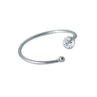 Load image into Gallery viewer, Nostril Kristall Piercing Nasenring 925 Sterling Silber weiß versetzt Kugelende Glitzer
