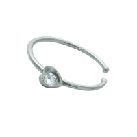 Load image into Gallery viewer, Nostril Piercing Nasenring 925 Sterling Silber Kristall Herz weiß Glitzer Kugelenden
