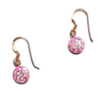 Cargar imagen en el visor de la galería, Zirkonia Kreis rosa Silberohrringe Ohrringe Ohrhänger 925er Sterling Silber Damen Glitzer Ohrschmuck
