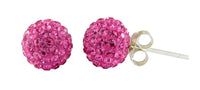 Load image into Gallery viewer, Glitzerkugel rosa 8 mm Kristall Ohrstecker Ohrringe 925er Silber Damen Glitzer Schmuck
