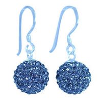 Load image into Gallery viewer, Glitzerkugel grau blau Black Diamond 8 mm Kristall Ohrringe 925er Silber Damen Glitzer Schmuck
