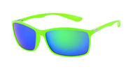 Load image into Gallery viewer, Sonnenbrille Herren dünn 400 UV Rechteck Metallscharnier neon
