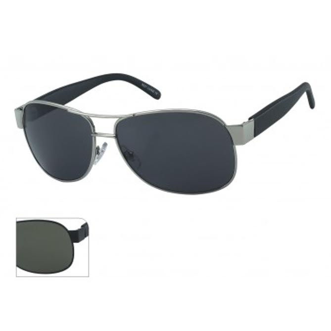 Herren Sonnenbrille Pilotenbrille getönt 400UV breite Bügel schwarz Metallrahmen