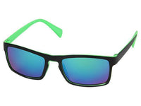 Load image into Gallery viewer, Sonnenbrille schmal kantig verspiegelt 400 UV zweifarbig pink grün weiß orange blau
