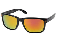 Load image into Gallery viewer, Sonnenbrille Panto Nerd Brille verspiegelt 400 UV Pünktchen bunt schwarz
