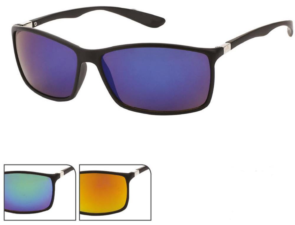 Sonnenbrille Herren Brille getönt verspiegelt 400 UV Scharnier Bügel dünn schwarz