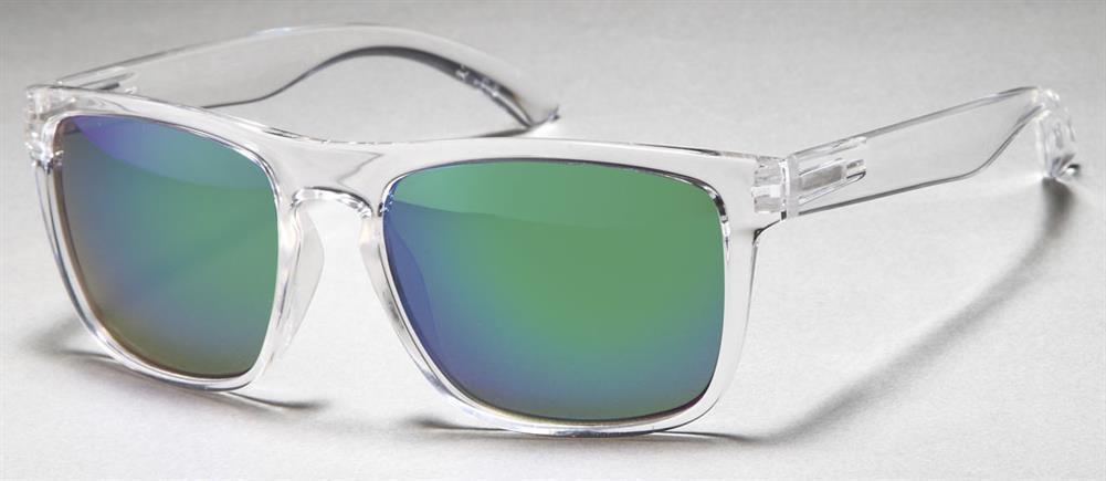 Sonnenbrille 400 UV  verspiegelt Revo Gläser transparent kantig